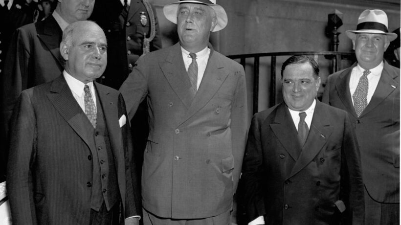 New York, anni Trenta: Herbert Lehman, Roosevelt e Fiorello La Guardia (Getty Images)