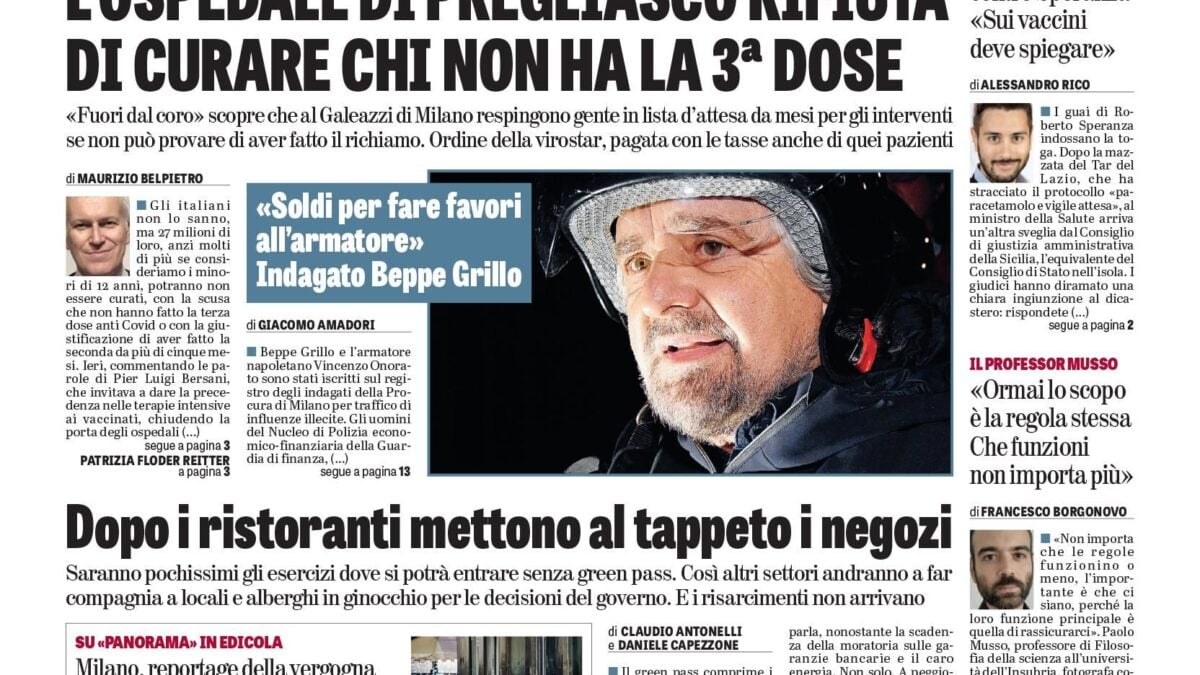 Oggi in edicola