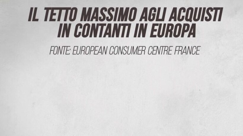 Il tetto massimo agli acquisti in contanti in Europa