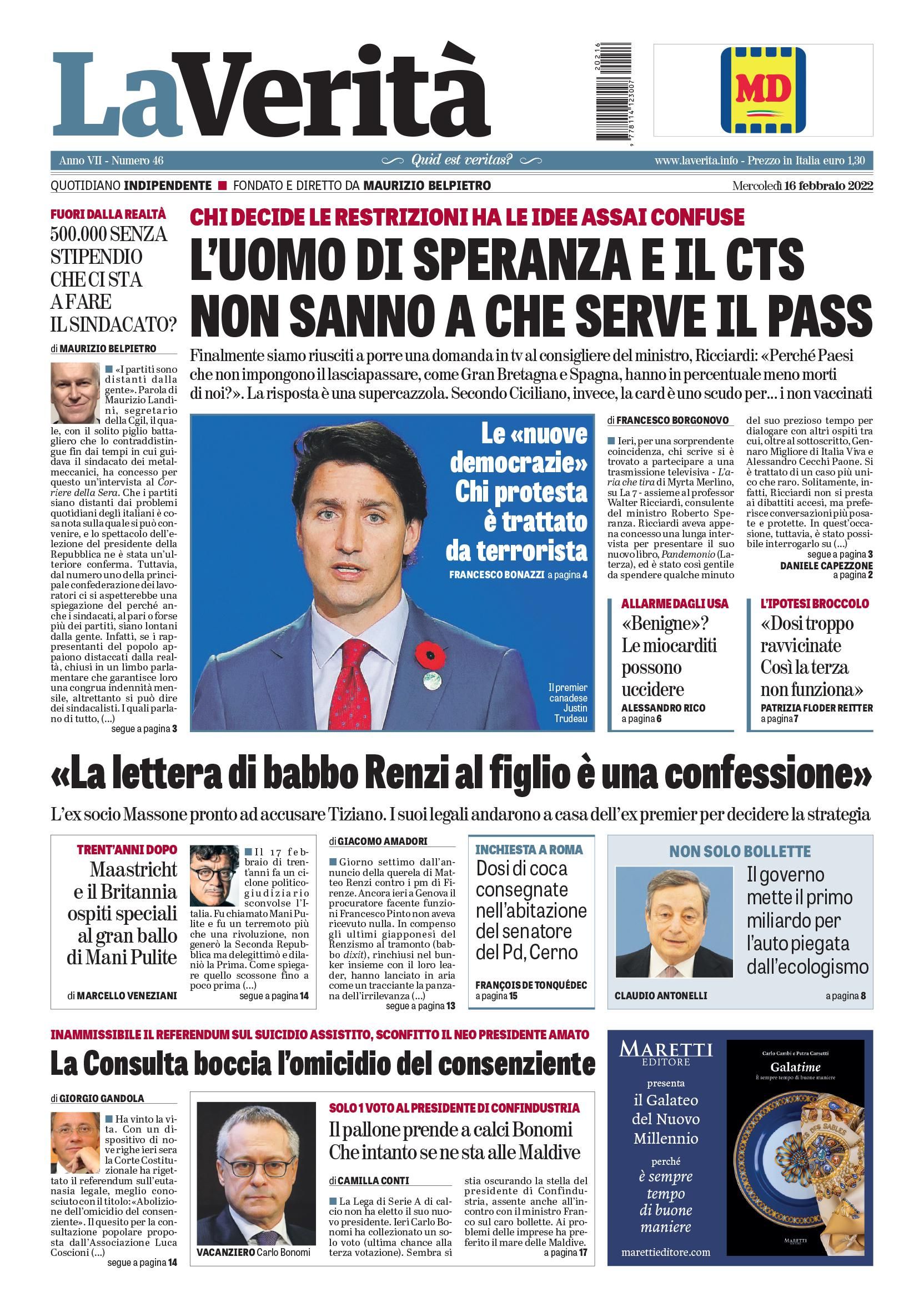 Oggi in edicola