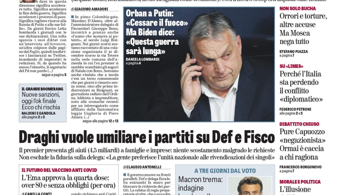 Oggi in edicola