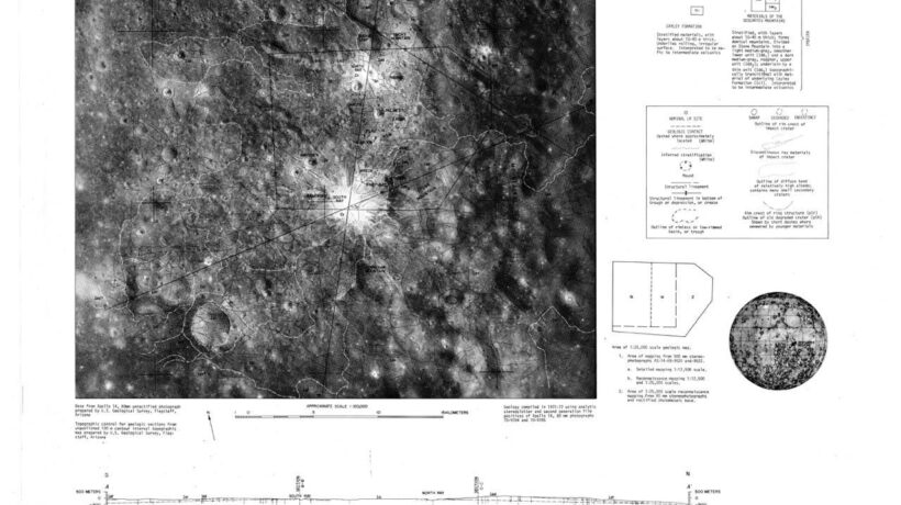 La mappa della regione di Cartesio dove allunò l'Apollo 16 (Nasa)