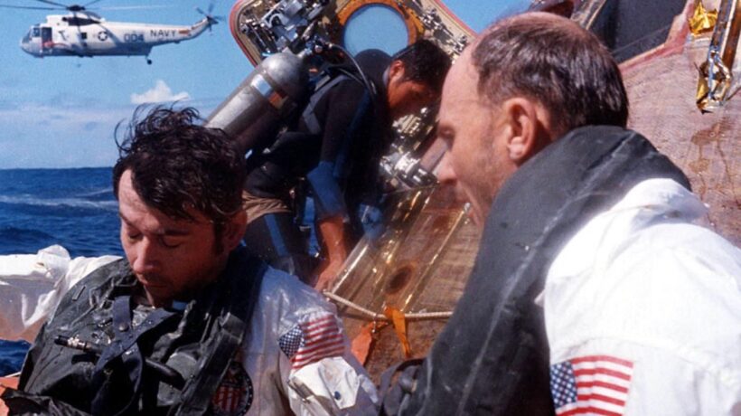 Il recupero di Young, Duke e Mattingly il 27 aprile 1972 (Nasa)