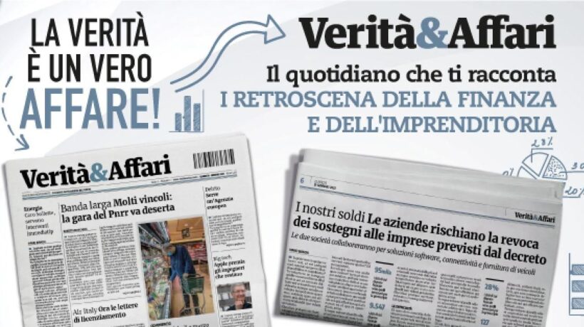 Da domani in edicola il nuovo quotidiano Verità&Affari