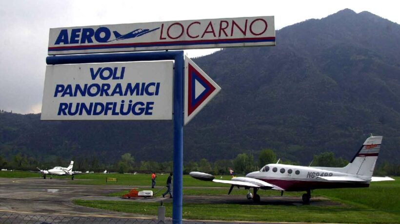 L'aeroporto di Locarno (Svizzera) dal quale decollò l'aereo pilotato da Luigi Fasulo (Ansa)