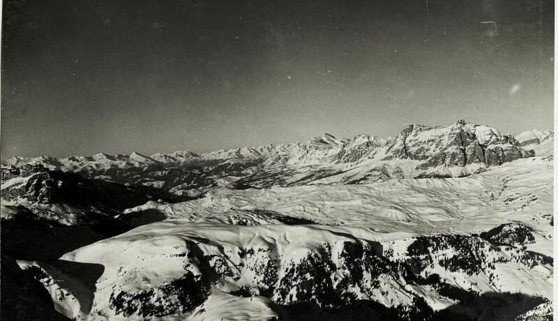 Le dolomiti di Ampezzo viste da una postazione austriaca nella Grande Guerra (OnB)