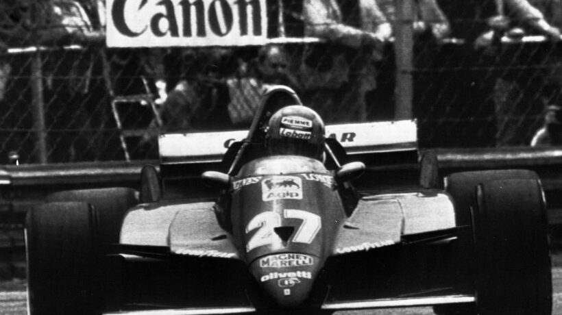 Villeneuve durante le prove a Zolder l'8 maggio 1982 (Ansa)