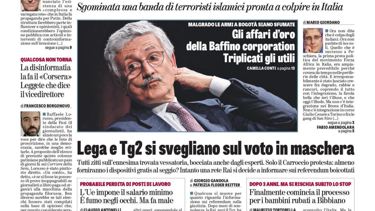 Oggi in edicola