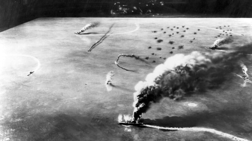 Diorama rappresentante la fase dell'attacco americano (US Navy Archives)