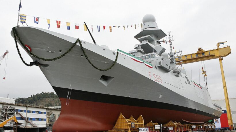 La Fremm «Luigi Rizzo» della Marina Militare (Ansa)