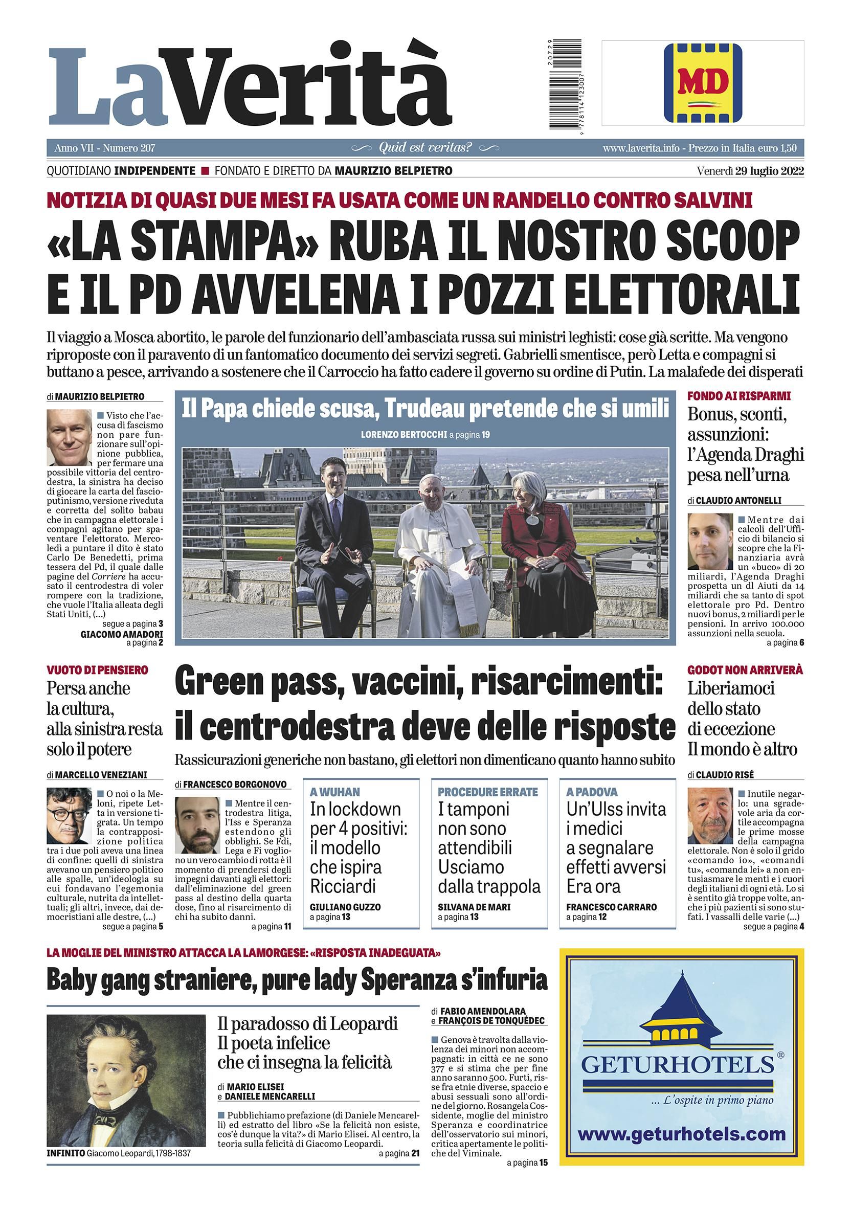 Oggi in edicola
