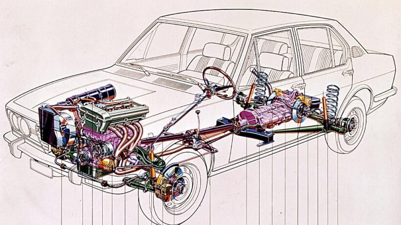 Lo schema «transaxle» dell'Alfetta (Stellantis)