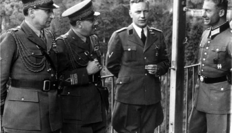 Secondo da sinistra Maraffa, capo della Pai, con Herbert Kappler e altri ufficiali delle SS