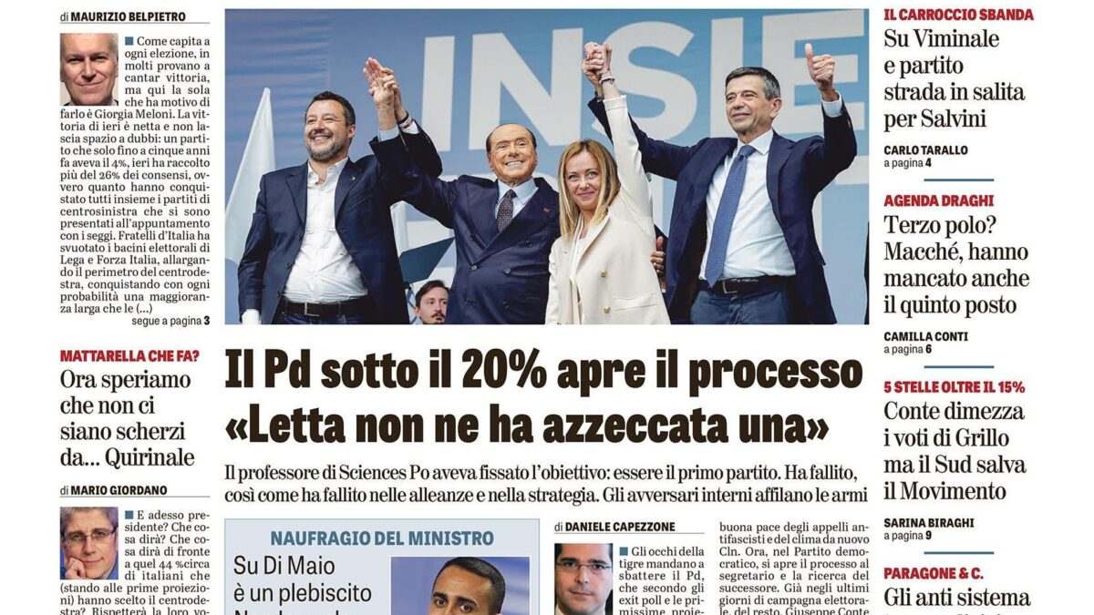 Oggi in edicola