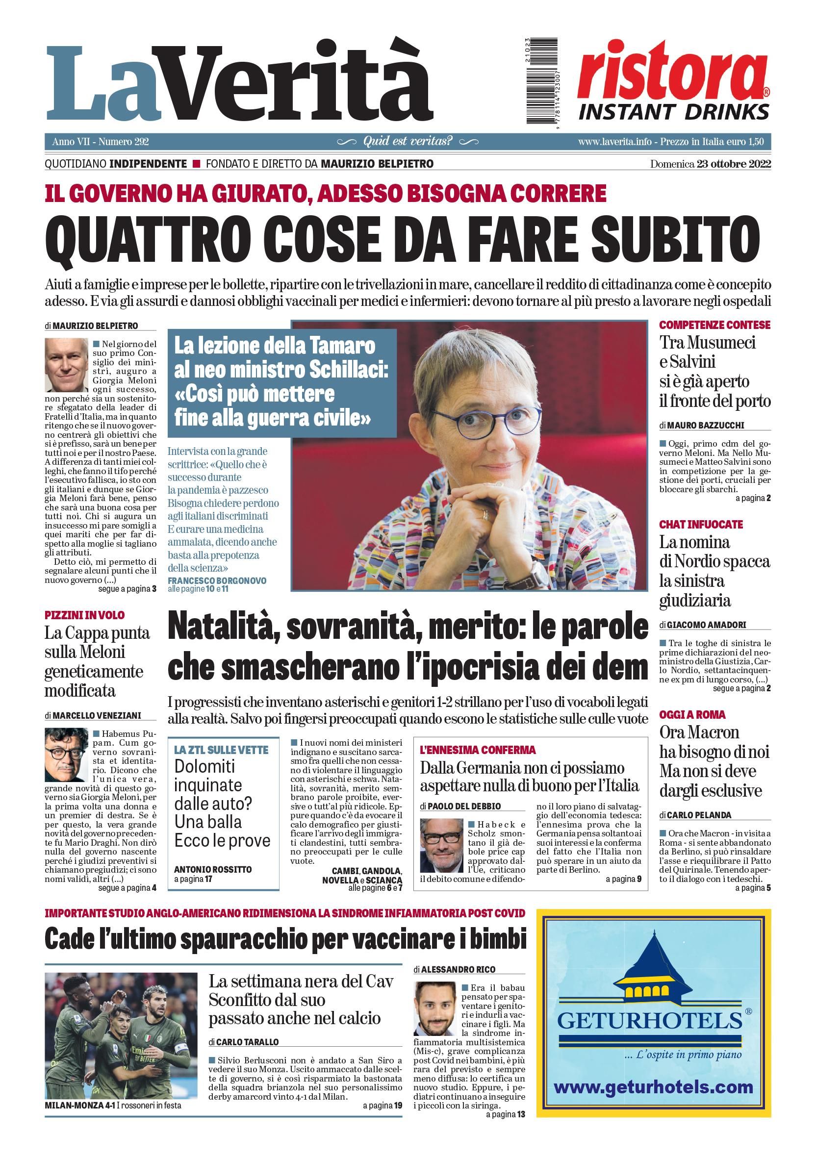 Oggi in edicola