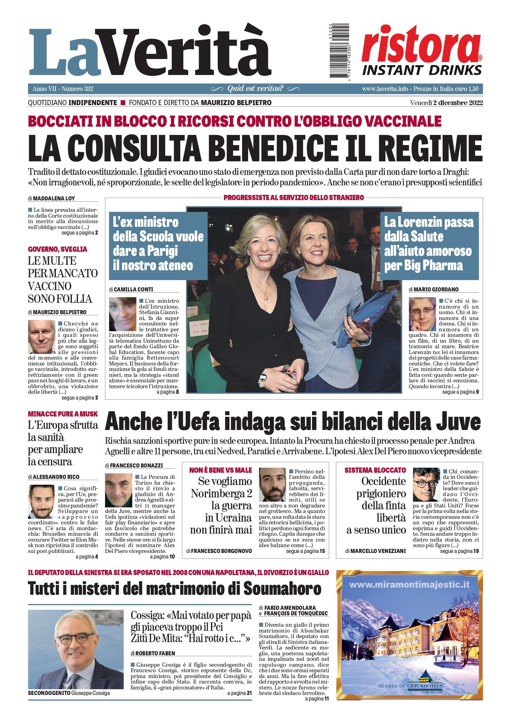 Oggi in edicola