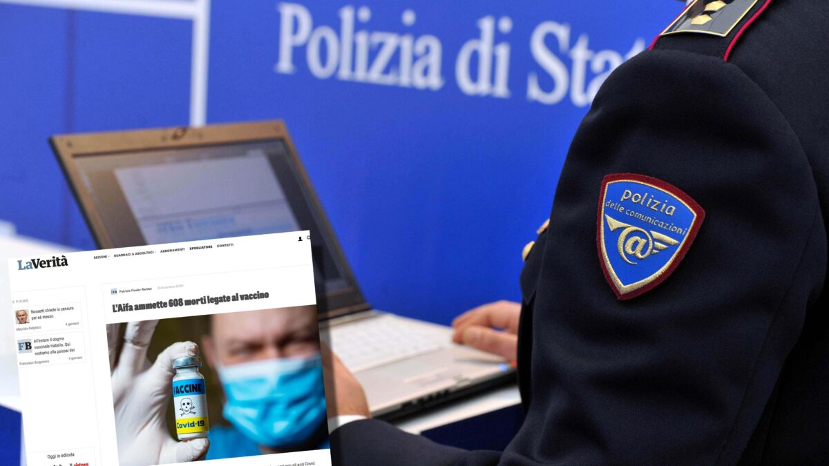 Pubblica un articolo della «Verità». La segnalano alla polizia postale