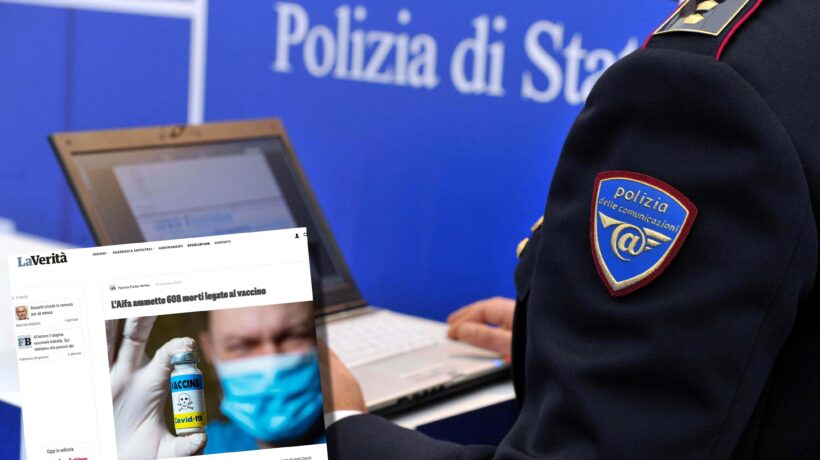 Pubblica un articolo della «Verità». La segnalano alla polizia postale