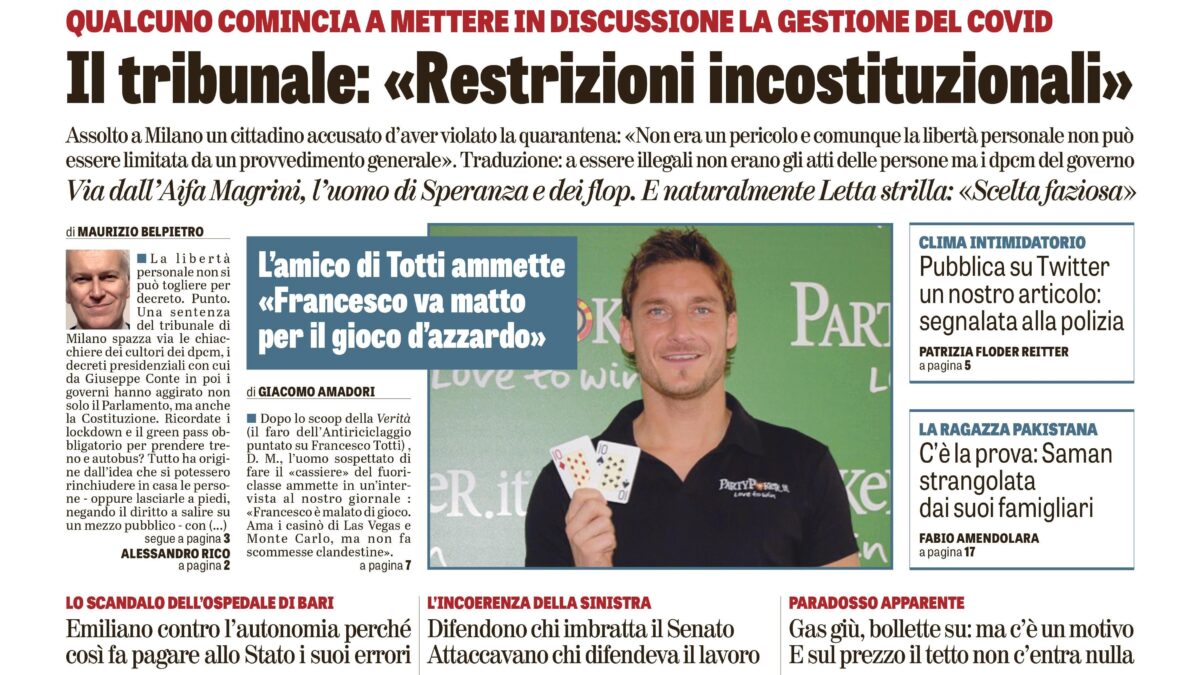 Oggi in edicola