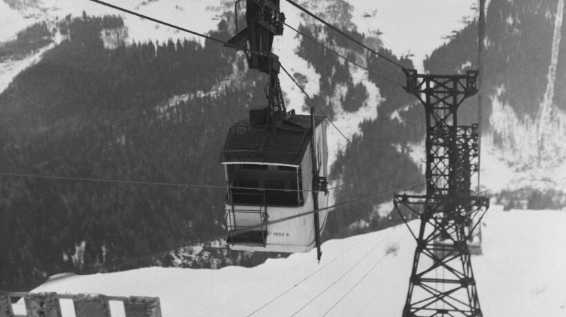 Funivia dell'Aiguille du Midi a Chamonix, anno 1927 (Getty Images)