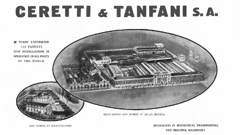 Depliant Cerettiu0026Tanfani con l'area industriale di Milano Bovisa.
