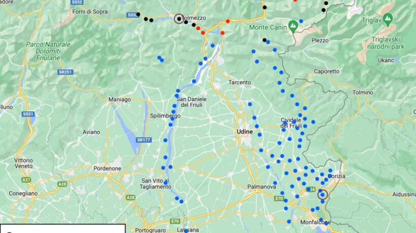 La mappa dei bunker del Friuli-Venezia Giulia