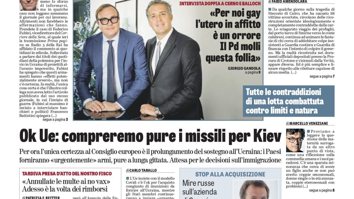 Oggi in edicola
