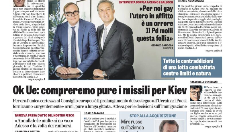 Oggi in edicola