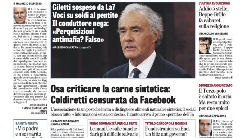Oggi in edicola