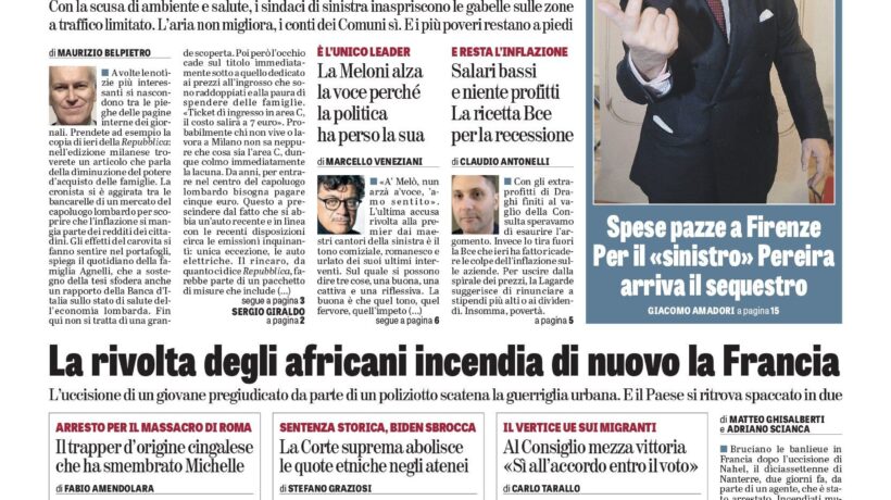 Oggi in edicola