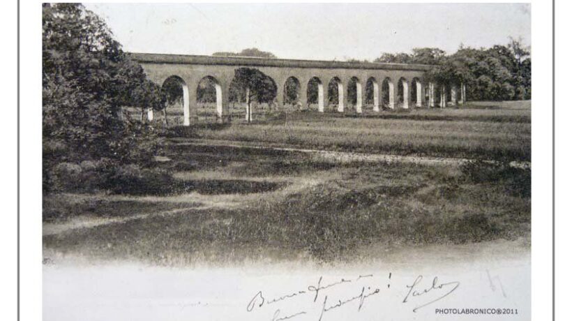 Immagine d'epoca delle arcate dell'acquedotto di Colognole (Livorno)