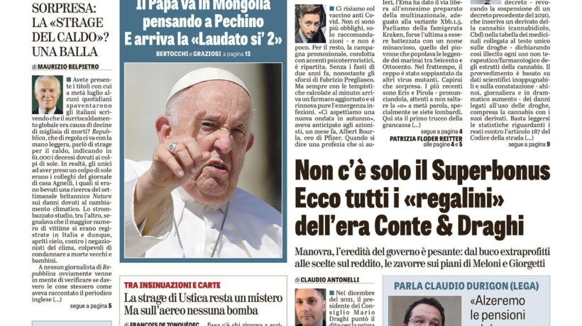 Oggi in edicola