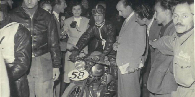 Carlo Ubbiali su Mondial 175 (courtesy milanotaranto.it)