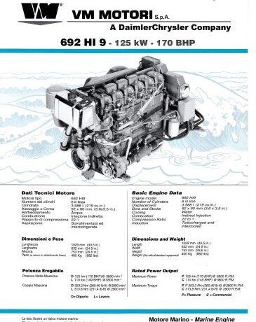 Motore nautico VM diesel durante la gestione Daimler-Chrysler