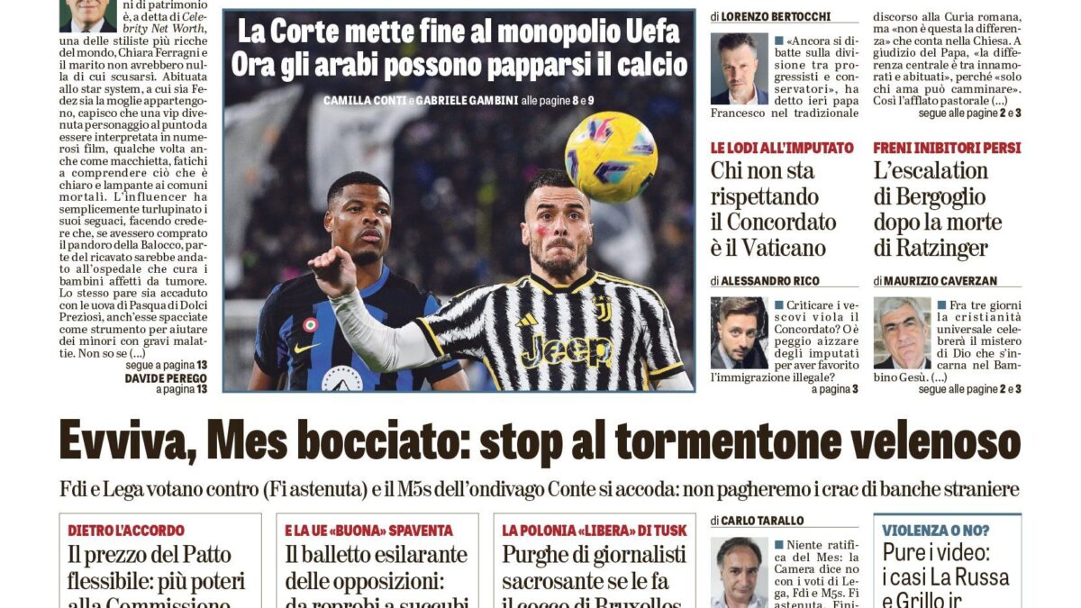 Oggi in edicola