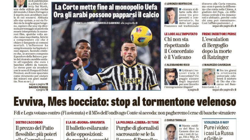 Oggi in edicola