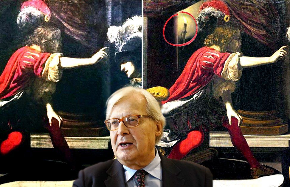 Sgarbi espone un quadro rubato alla mostra? «No, è una copia»
