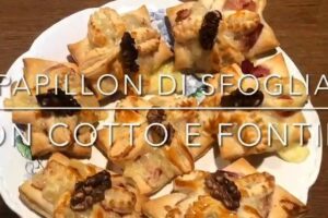 Cuciniamo insieme: papillon di sfoglia, cotto e fontina