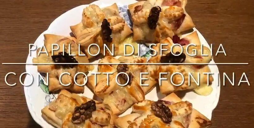 Cuciniamo insieme: papillon di sfoglia, cotto e fontina
