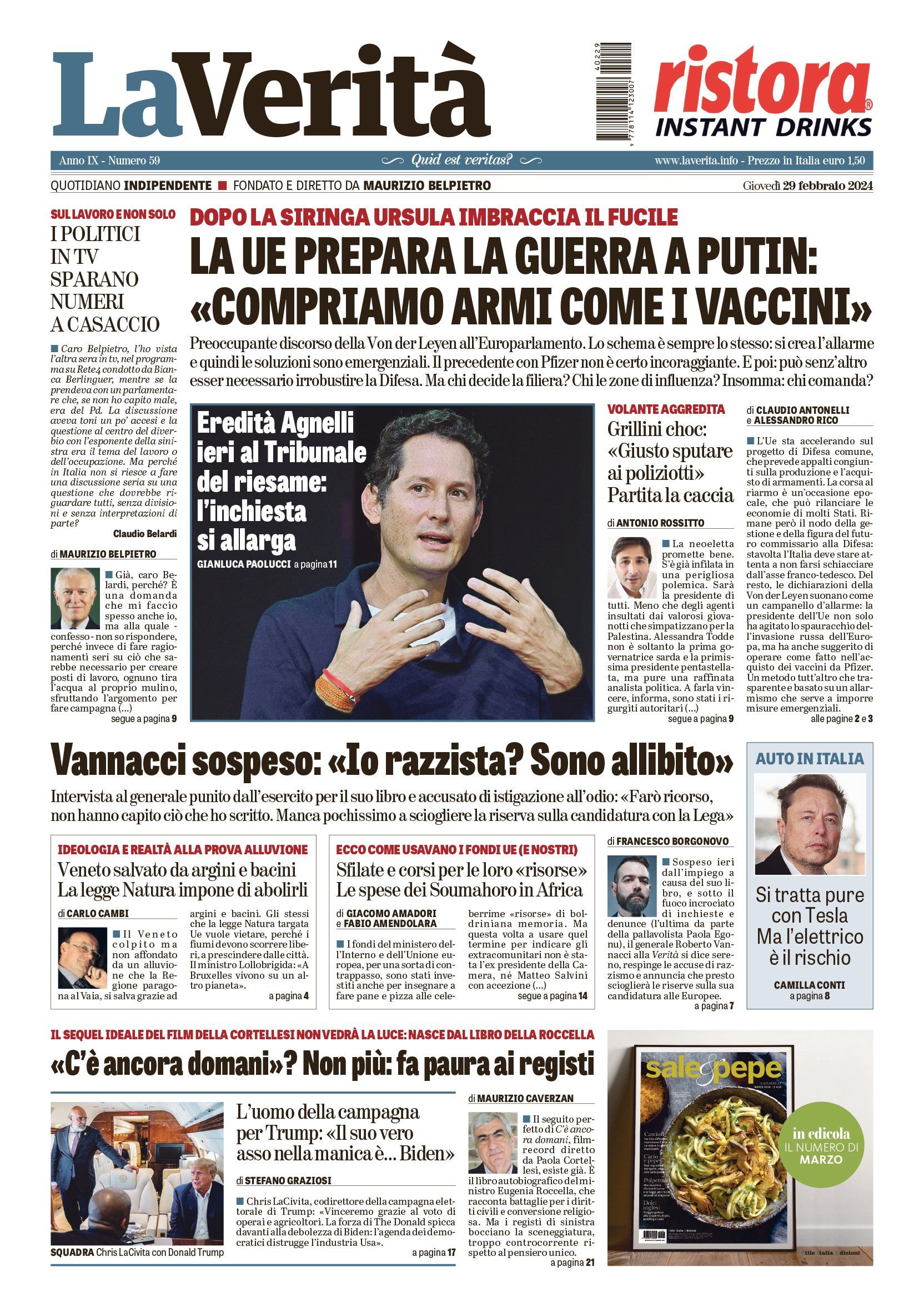 Oggi in edicola
