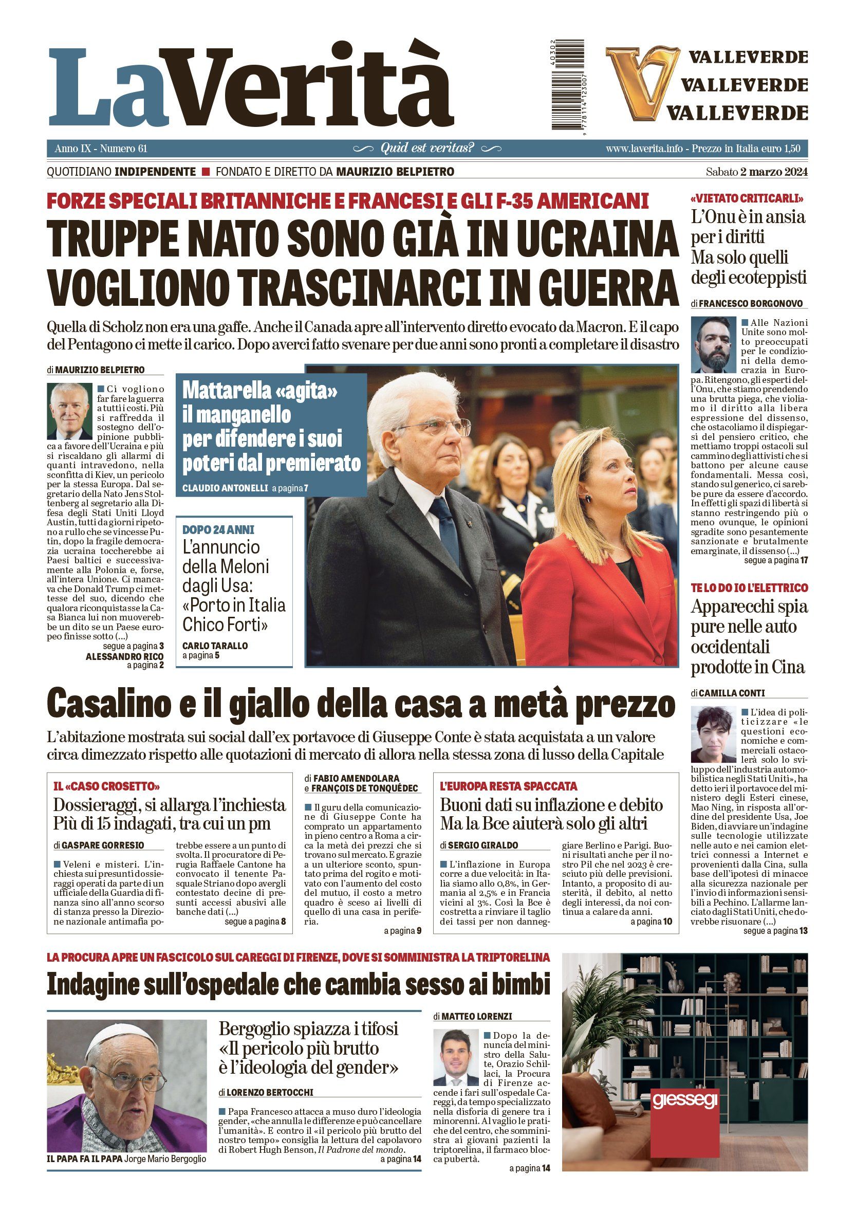 Oggi in edicola