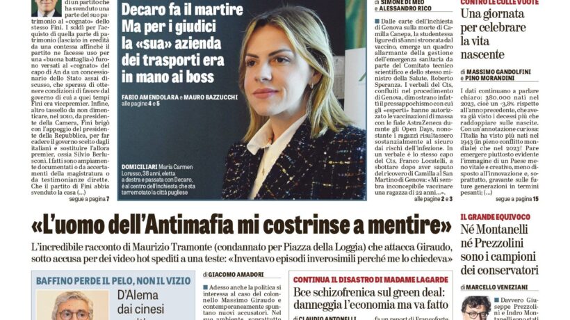 Oggi in edicola