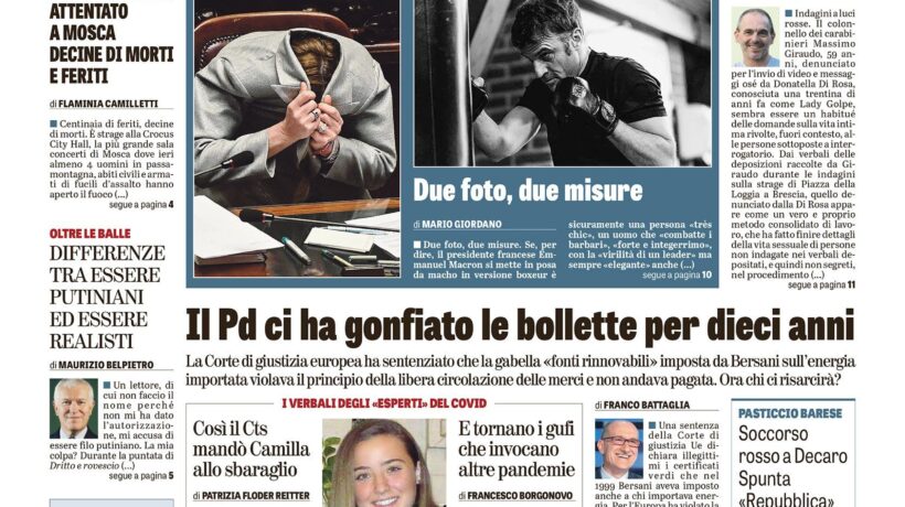Oggi in edicola
