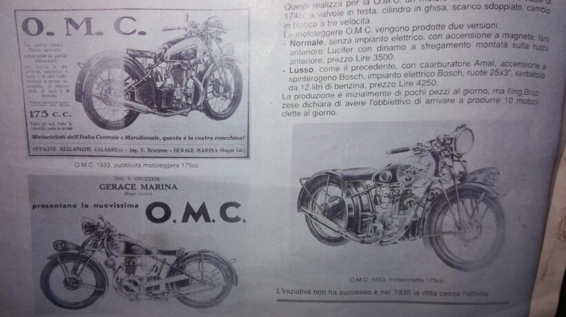 La gamma delle motociclette Omc (courtesy Domenico Macrì)