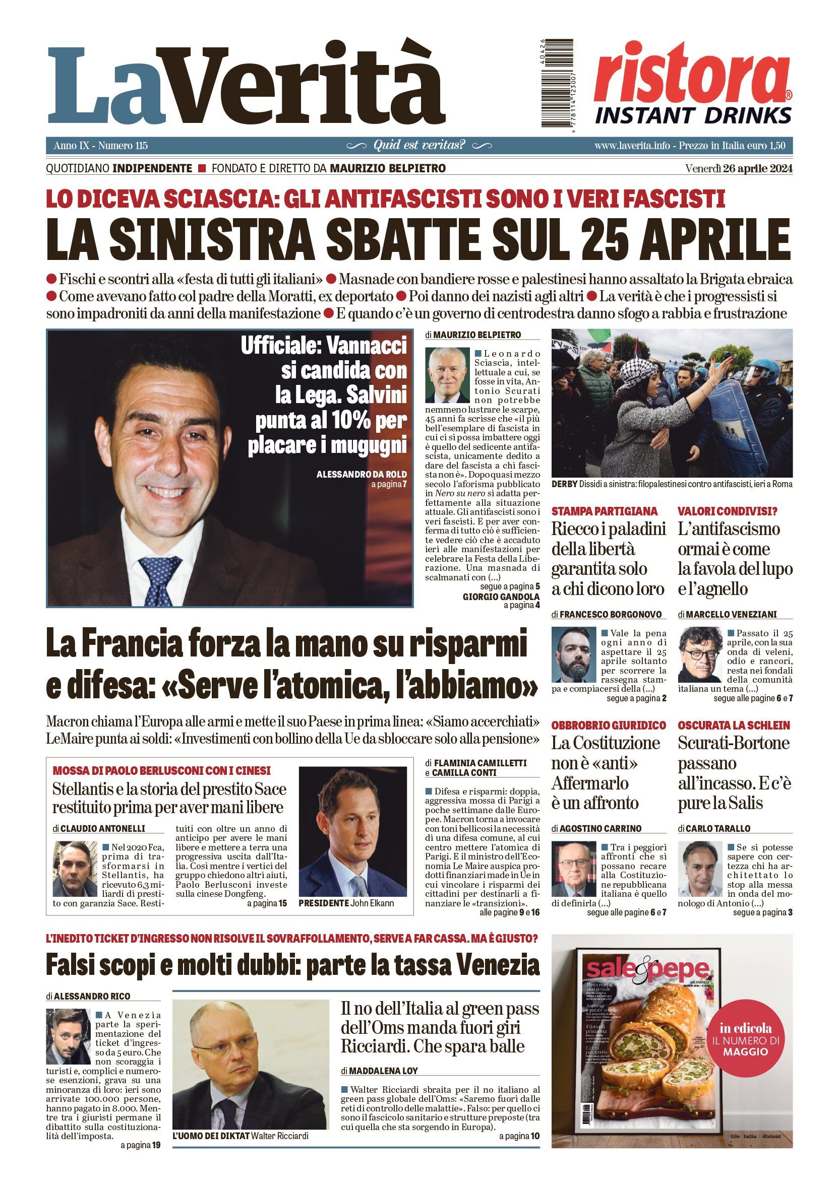 Oggi in edicola