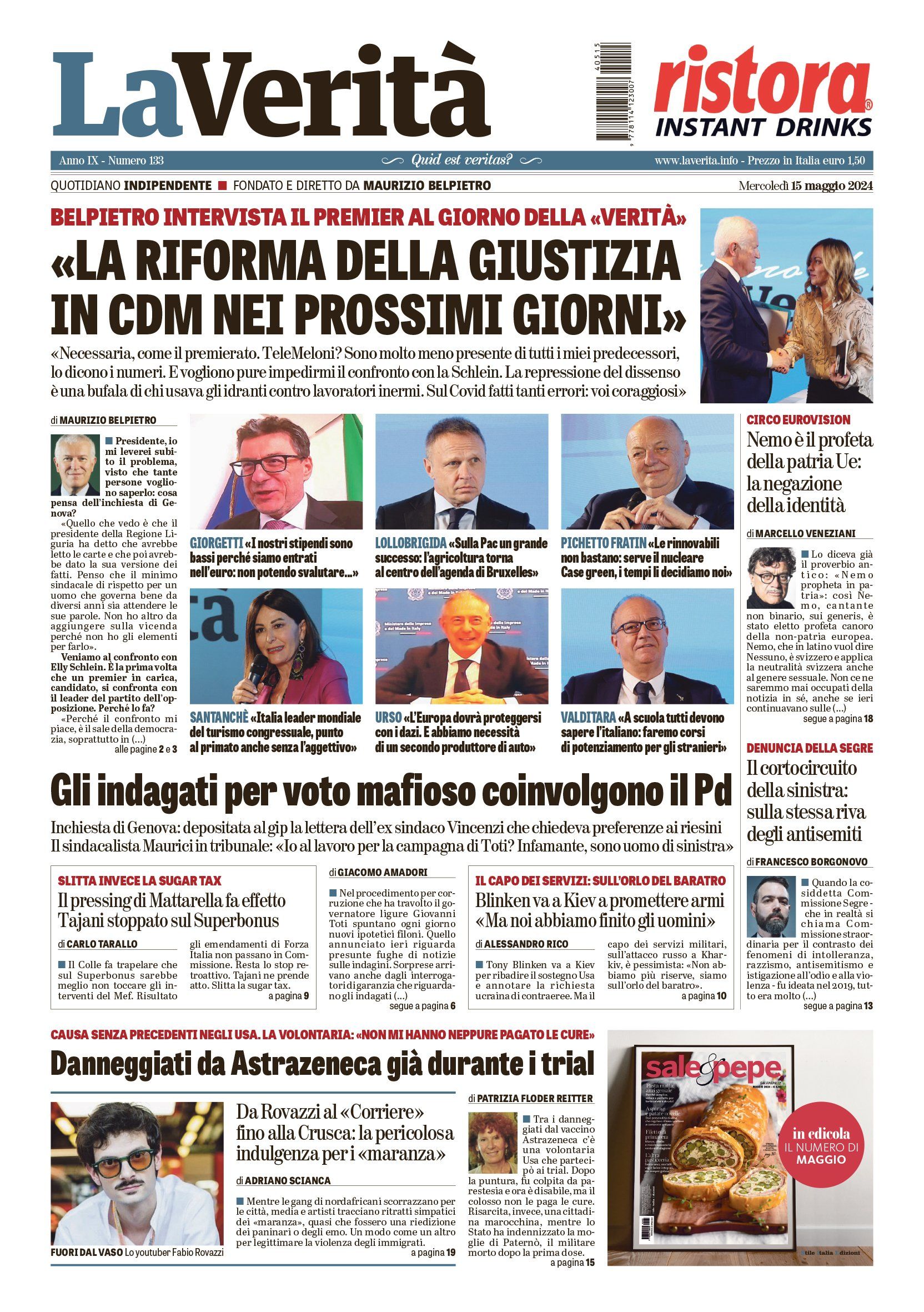 Oggi in edicola
