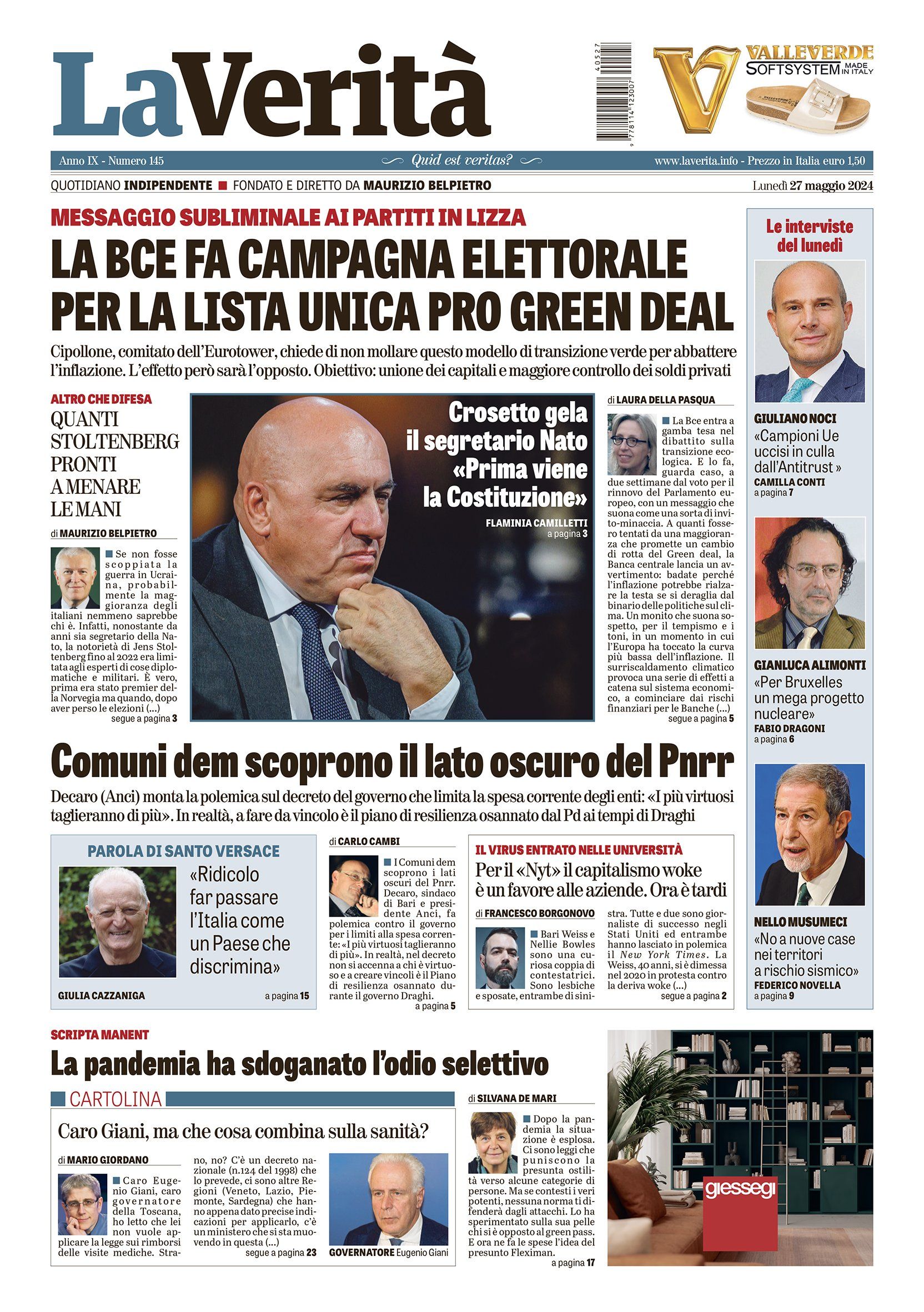 Oggi in edicola