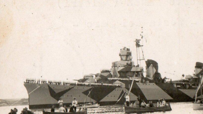 L'«Attilio Regolo» con l'ultima livrea mimetica della Regia Marina