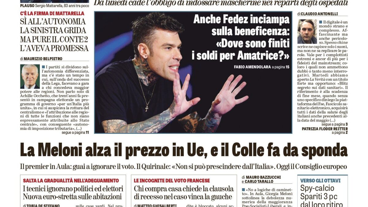 Oggi in edicola