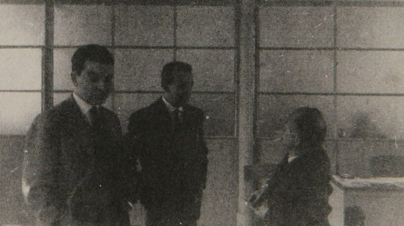 Corrado Corradi e Giuseppe Spoto a colloquio con un giornalista (Courtesy Itom at Home)